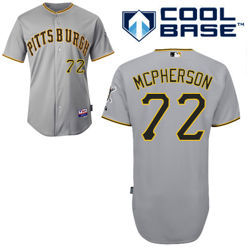 Kyle McPherson #72 MLB Jersey-Pittsburgh Pirates Men's Authentic Road Gray Cool Base Baseball Jersey